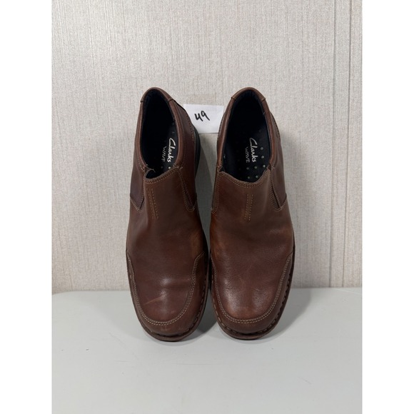 Clarks Wave Mens Brown Leather Slip On Walking Shoes Loafers 12M 82638 main image 10